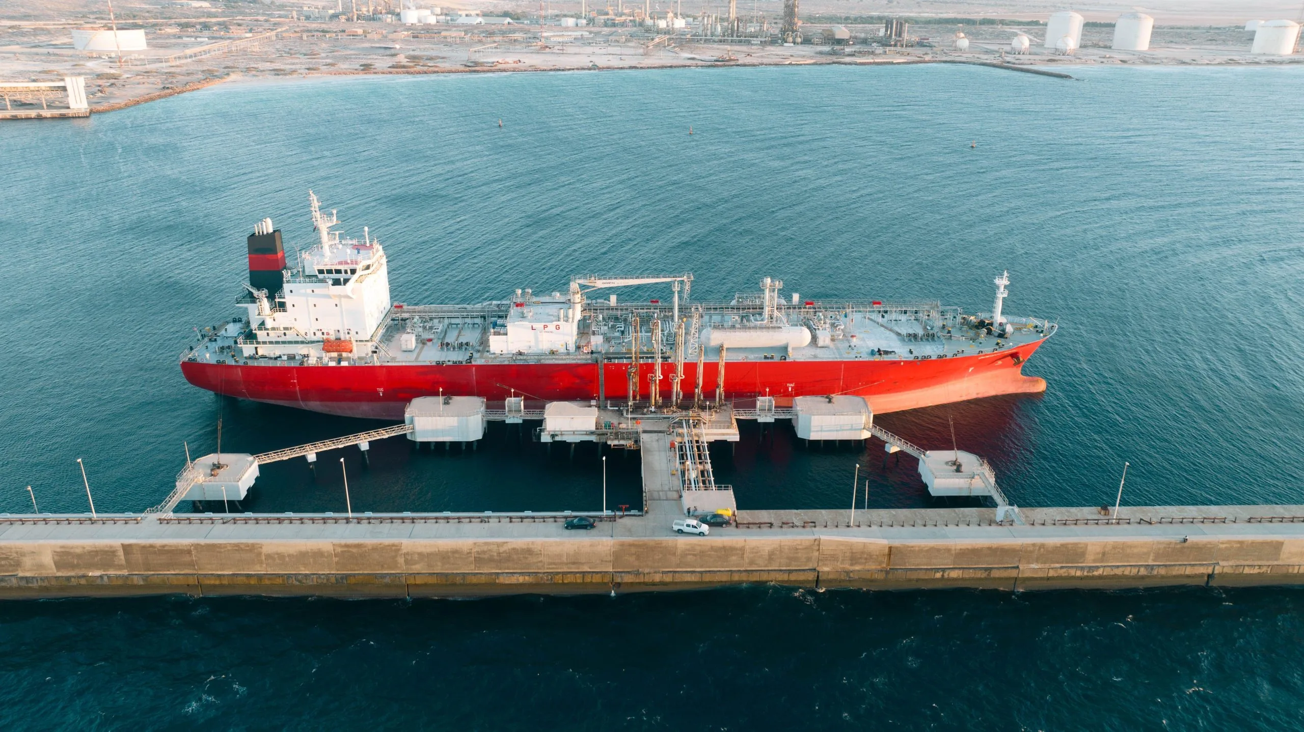 a red gas ship