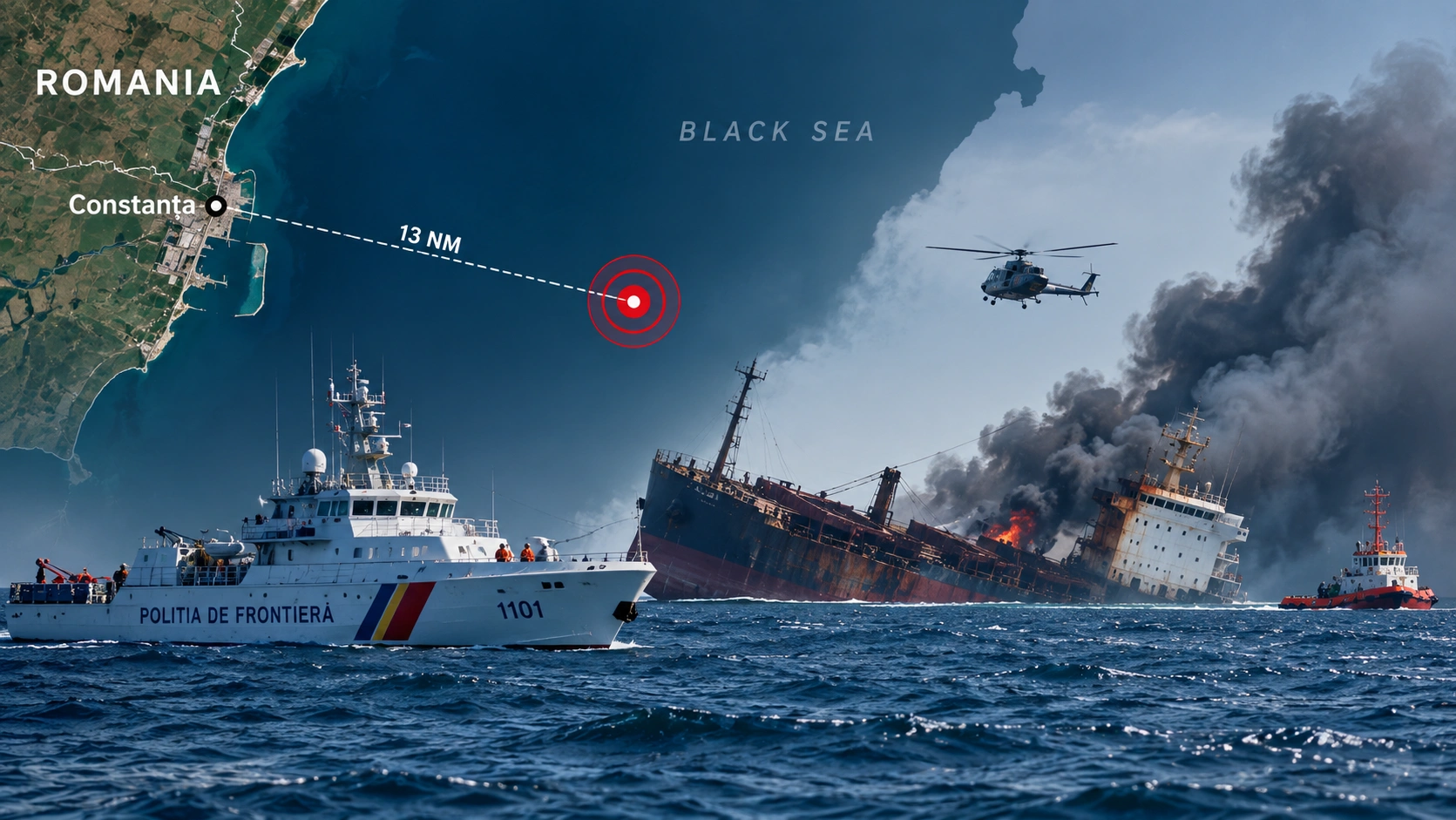 One dead and three missing after cargo vessel capsizes in Black Sea
