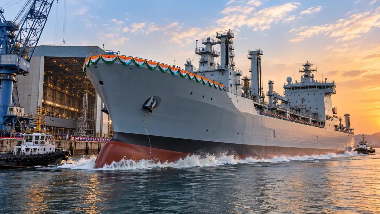 India launches first fleet support ship under IRS certification